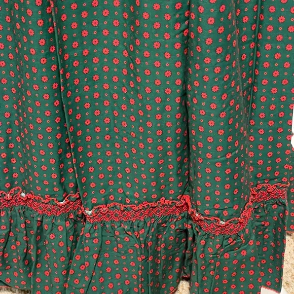 Handmade Green Smocked Top & Maxi Skirt Babydoll Boho Prairie Cottagecore Small - Picture 9 of 11
